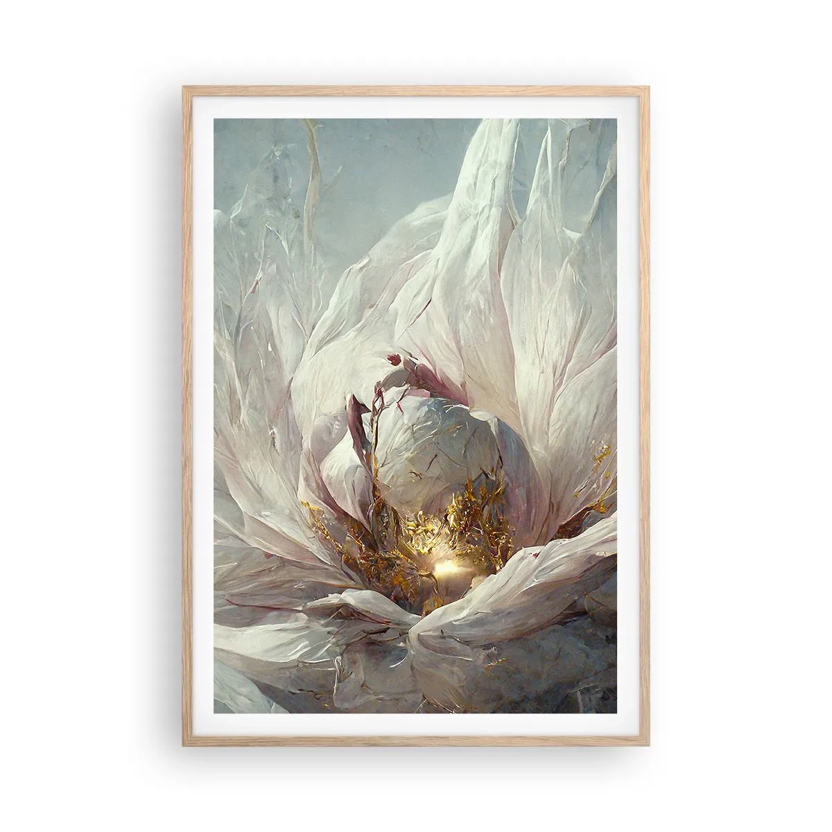 Affisch i ram av ljusek - Blommar en gång på hundra år - 70x100 cm