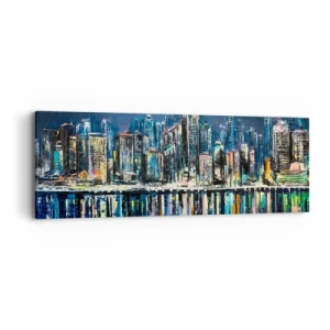 Canvastavla - Bild på duk - Ljuskaskad - 90x30 cm