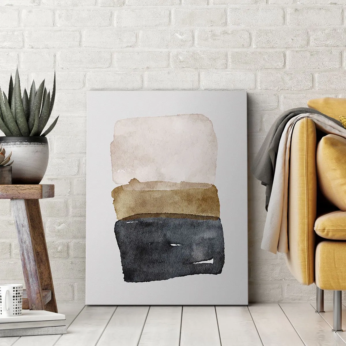 Canvastavla - Bild på duk - Komposition av jordens färger - 65x120 cm