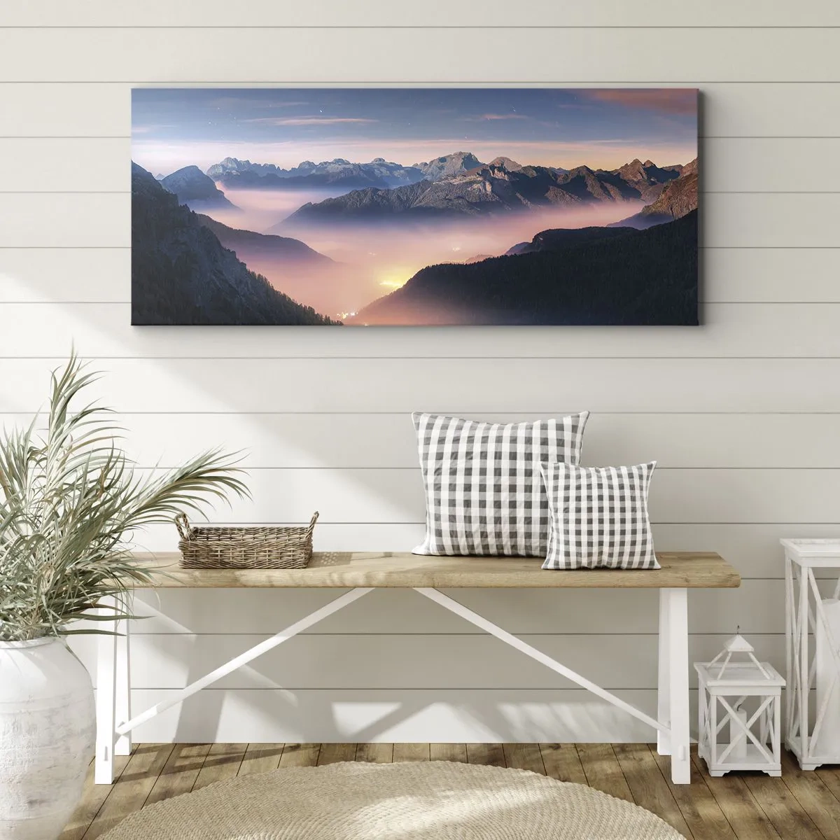 Canvastavla - Bild på duk - Ljus i dalarna - 100x40 cm