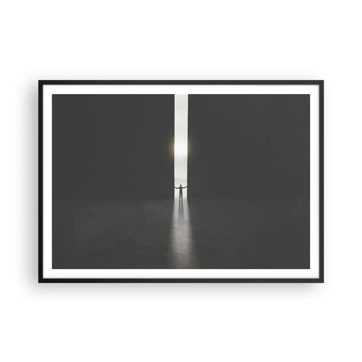 Affisch i svart ram - Ett steg mot den ljusa framtiden - 100x70 cm