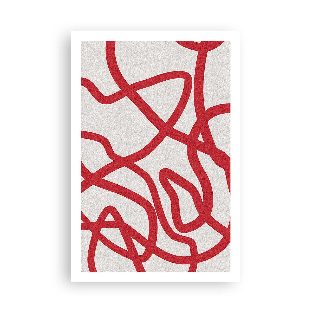 Affisch - Rött på vitt - 61x91 cm