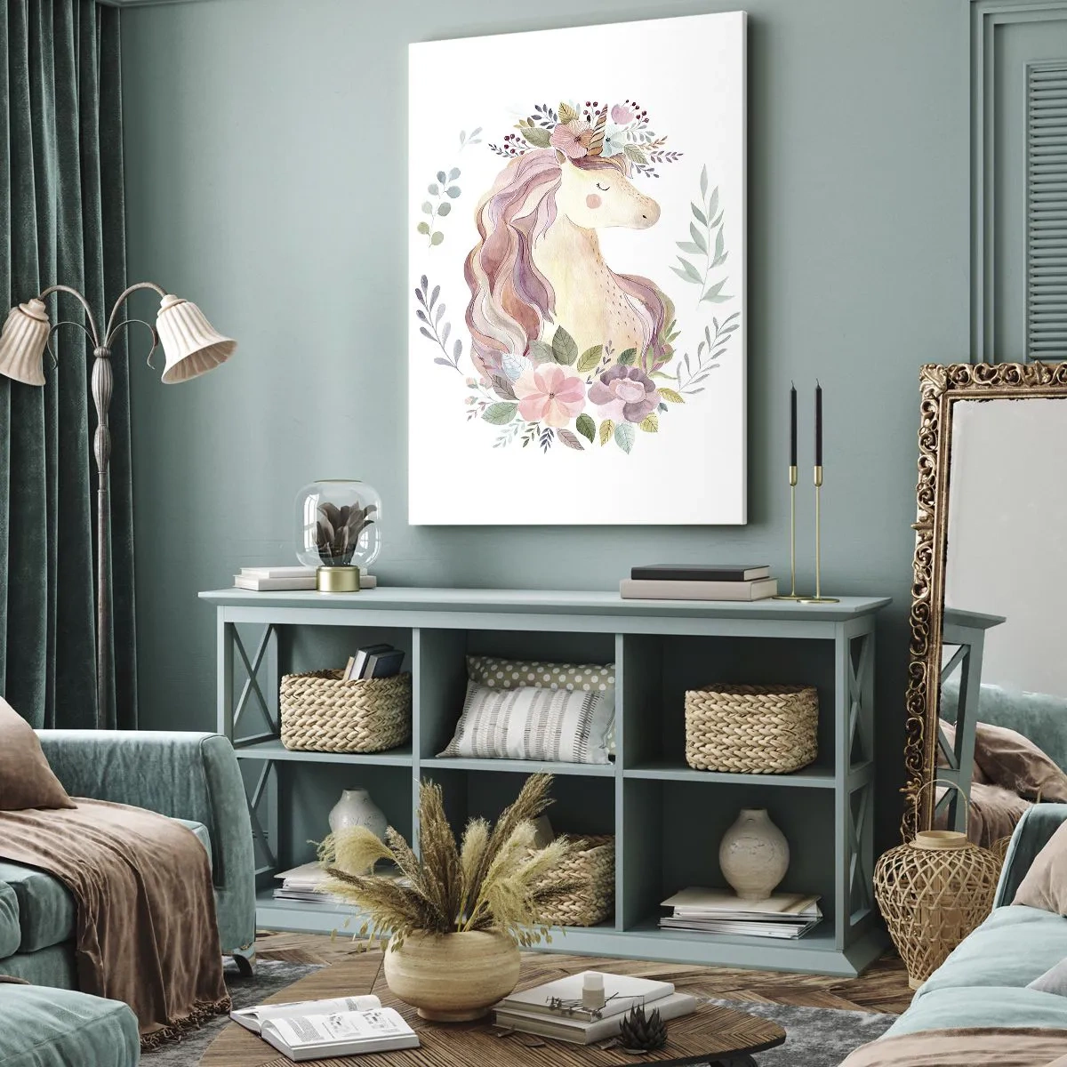 Canvastavla - Bild på duk - En inbjudan till sagornas värld - 65x120 cm