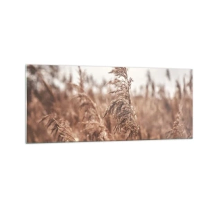 Glastavla - Bild på glas - Hösten är framme på åkrarna - 100x40 cm