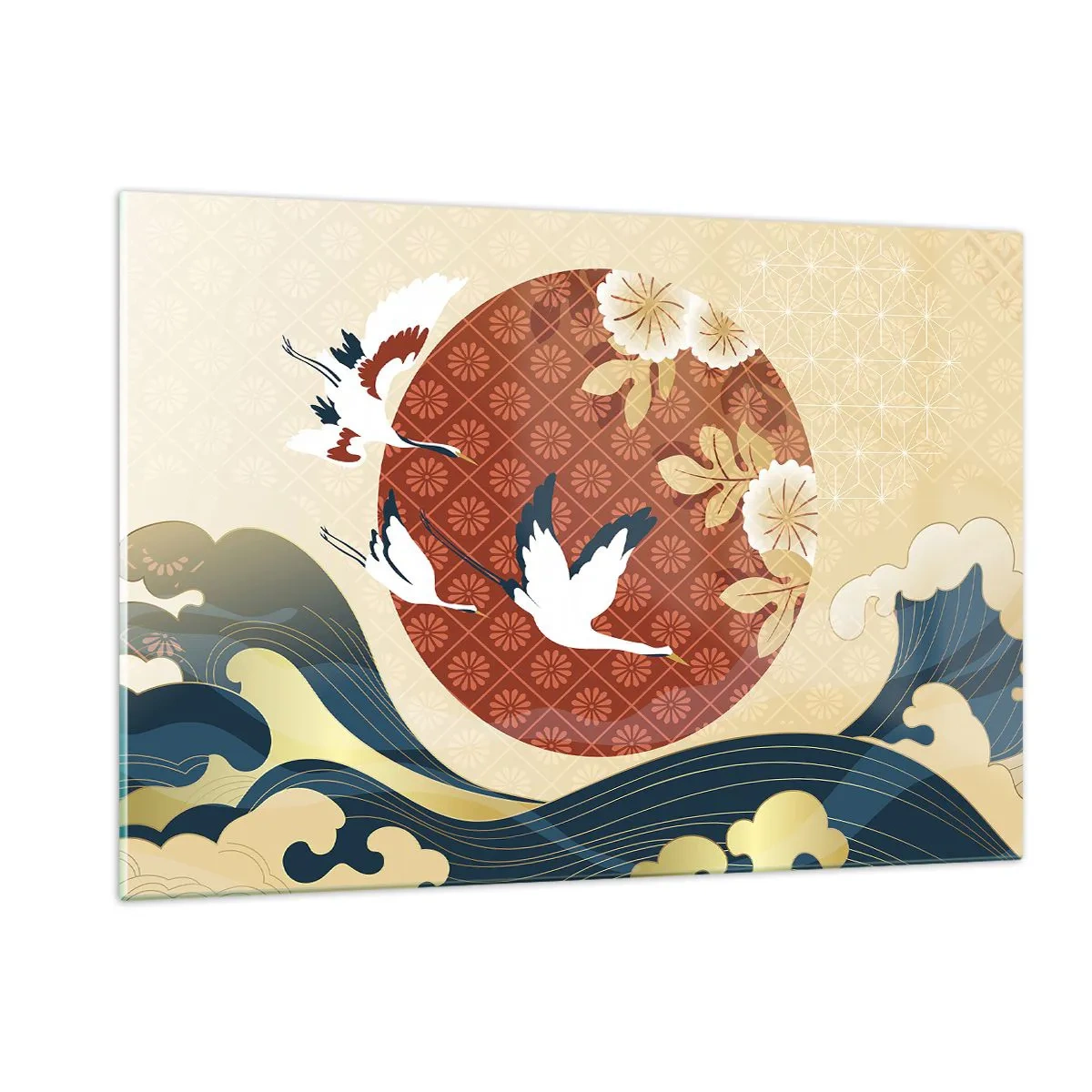 Glastavla - Bild på glas - Japansk saga - 120x80 cm