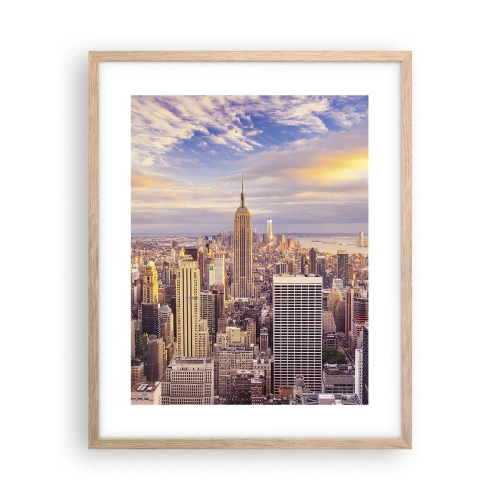 Affisch i ram av ljusek - Nå ut till molnen - 40x50 cm