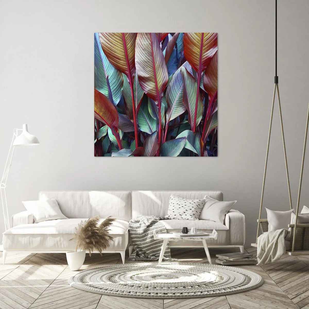 Canvastavla - Bild på duk - En färgglad tätskog - 60x60 cm