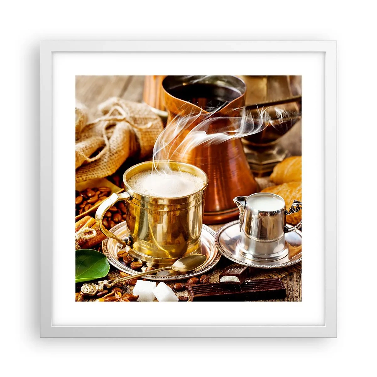 Affisch i vit ram - Ha en trevlig dag! - 40x40 cm