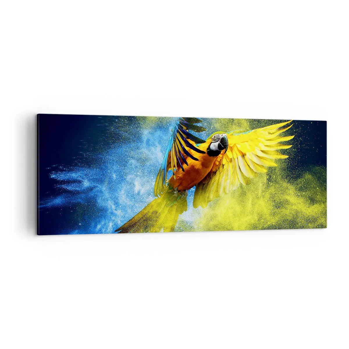 Canvastavla - Bild på duk - I blå-gult damm - 140x50 cm