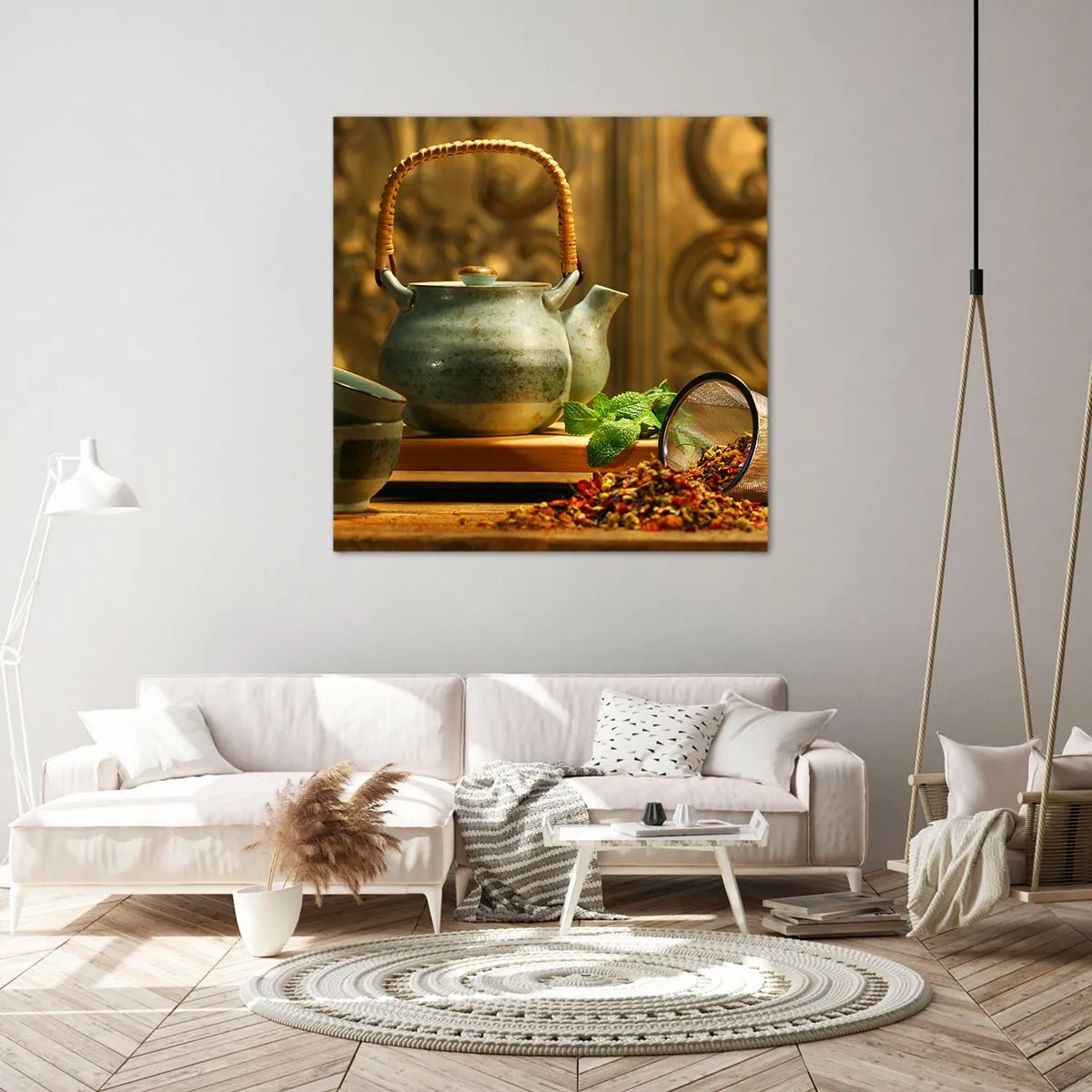 Canvastavla - Bild på duk - Avhandling om tedrickande - 60x60 cm