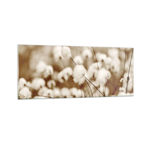 Glastavla - Bild på glas - Fluffig åkermark - 100x40 cm