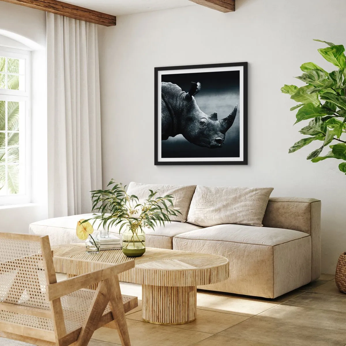 Affisch i svart ram - Höger profil - 40x40 cm