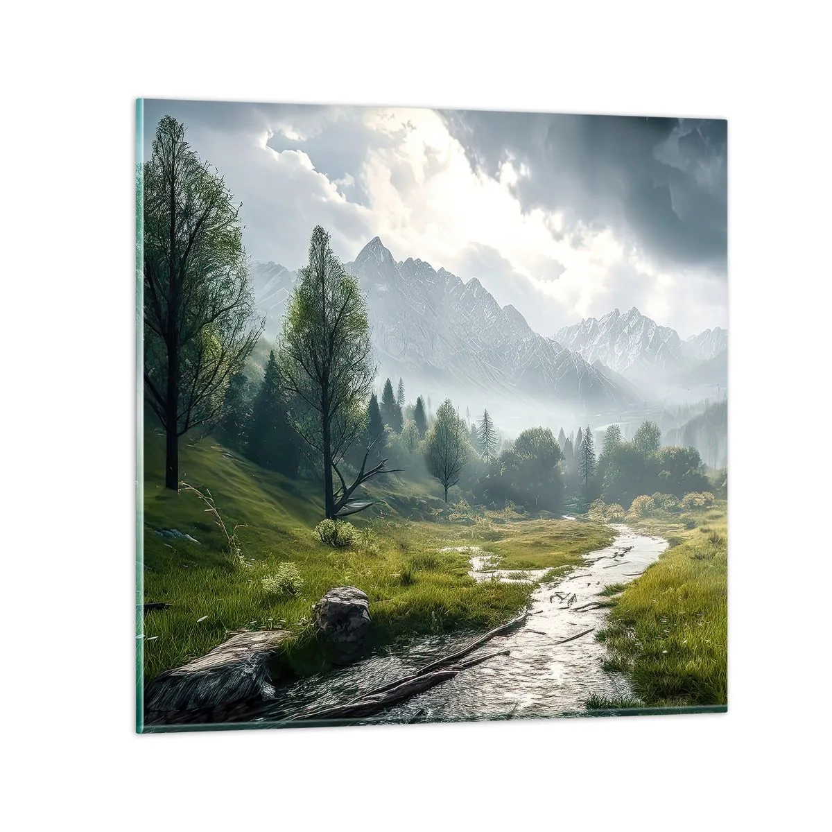 Glastavla - Bild på glas - Fram och tillbaka - 60x60 cm