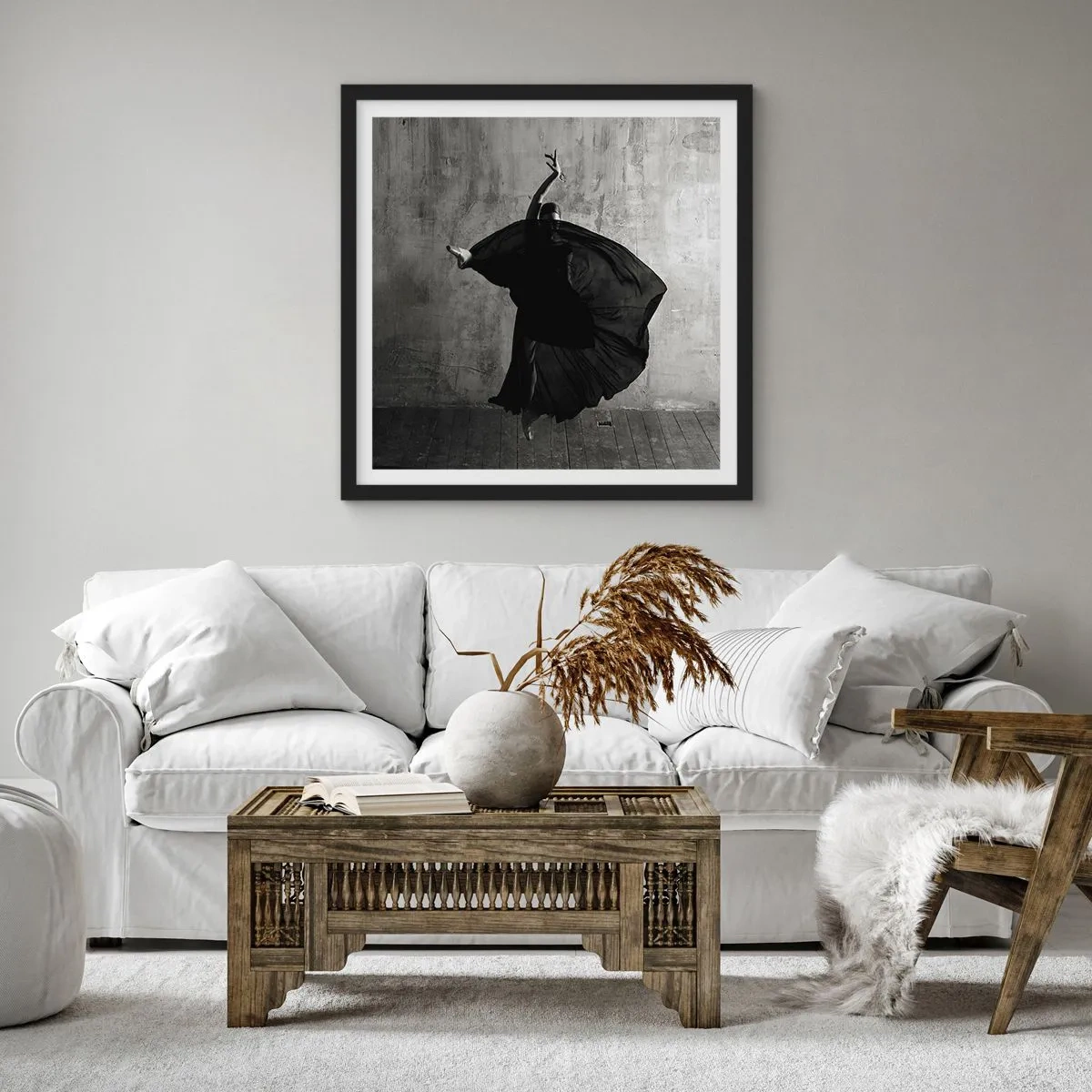 Affisch i svart ram - Full av passion - 60x60 cm