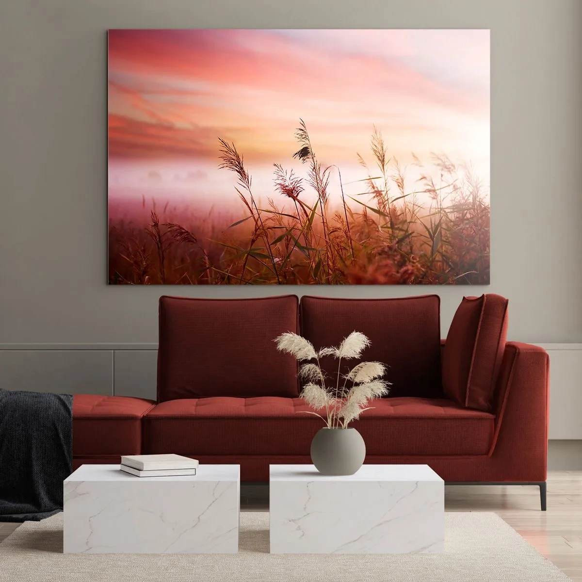 Glastavla - Bild på glas - Drakar, maskrosor, vind - 120x80 cm