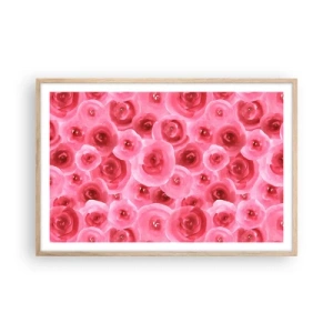 Affisch i ram av ljusek - Rosor upe och nere - 91x61 cm