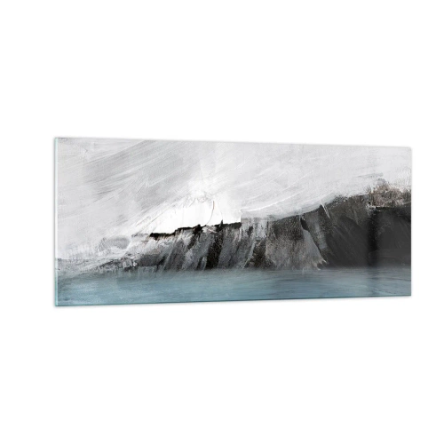 Glastavla - Bild på glas - Vatten - jord: en krock mellan elementen - 100x40 cm