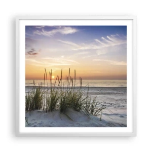 Affisch i vit ram - Titta, tänk, känn - 60x60 cm