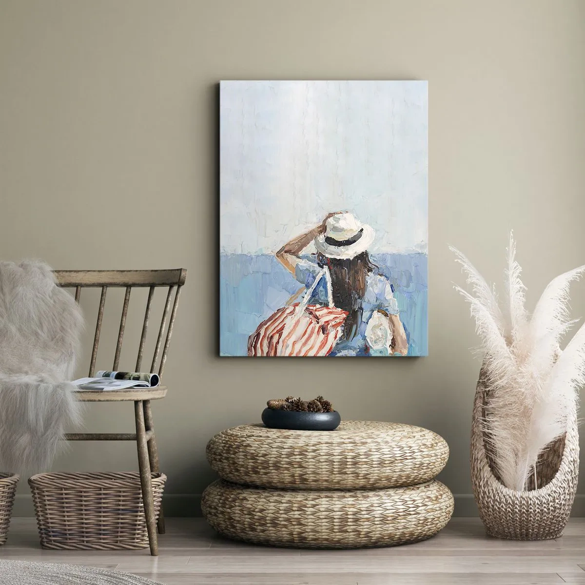 Canvastavla - Bild på duk - Välkommen på semester - 50x70 cm
