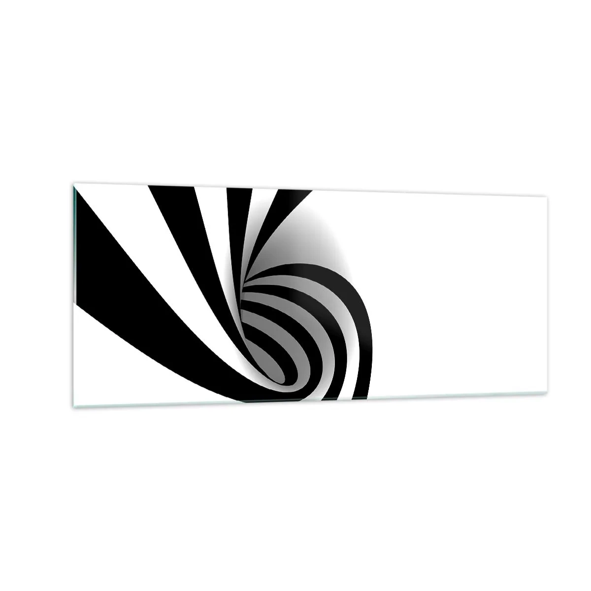 Glastavla - Bild på glas - Roterande svart-vit - 100x40 cm