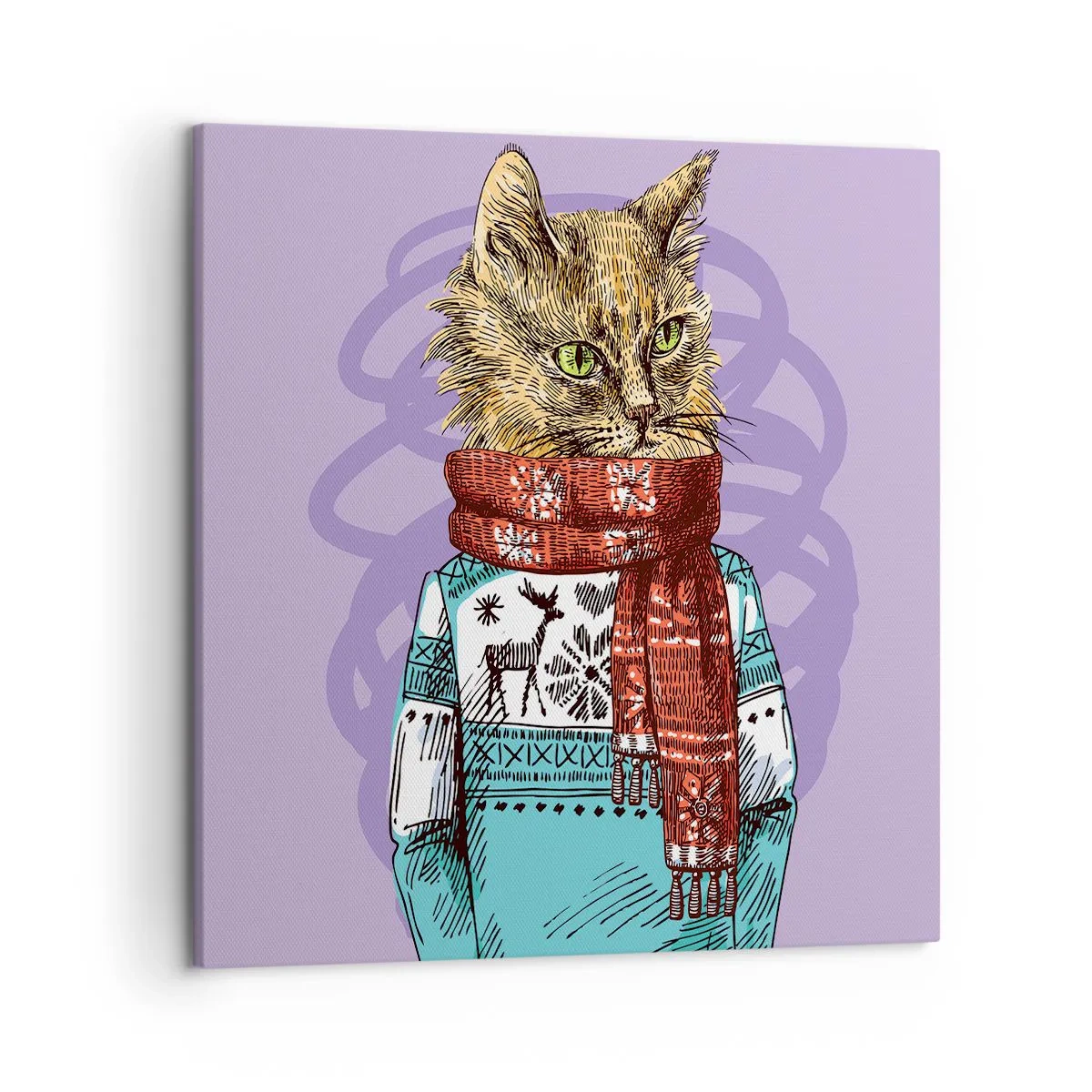 Canvastavla - Bild på duk - Mästerkatten - 50x50 cm