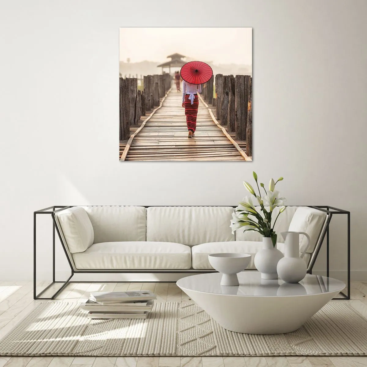 Glastavla - Bild på glas - På den gamla bron - 60x60 cm