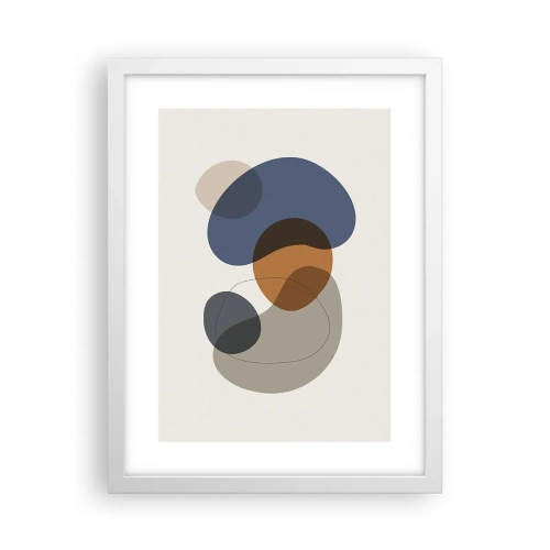 Affisch i vit ram - Färgernas droppar - 30x40 cm