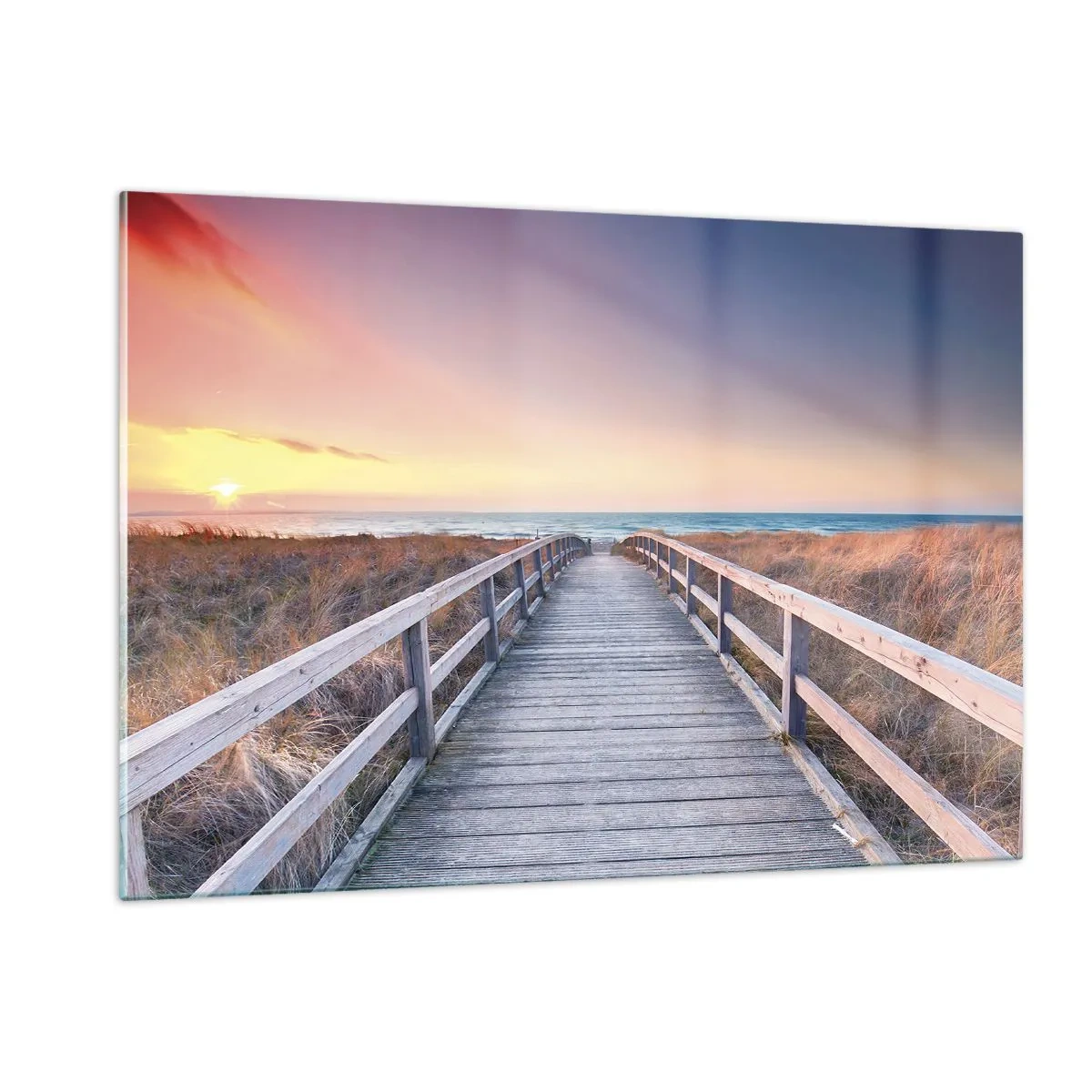 Glastavla - Bild på glas - Kvällssken i Östersjön - 120x80 cm