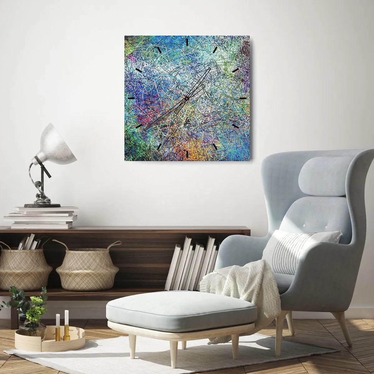 Väggklocka - Klocka på glas - Det är inte så enkelt - 40x40 cm