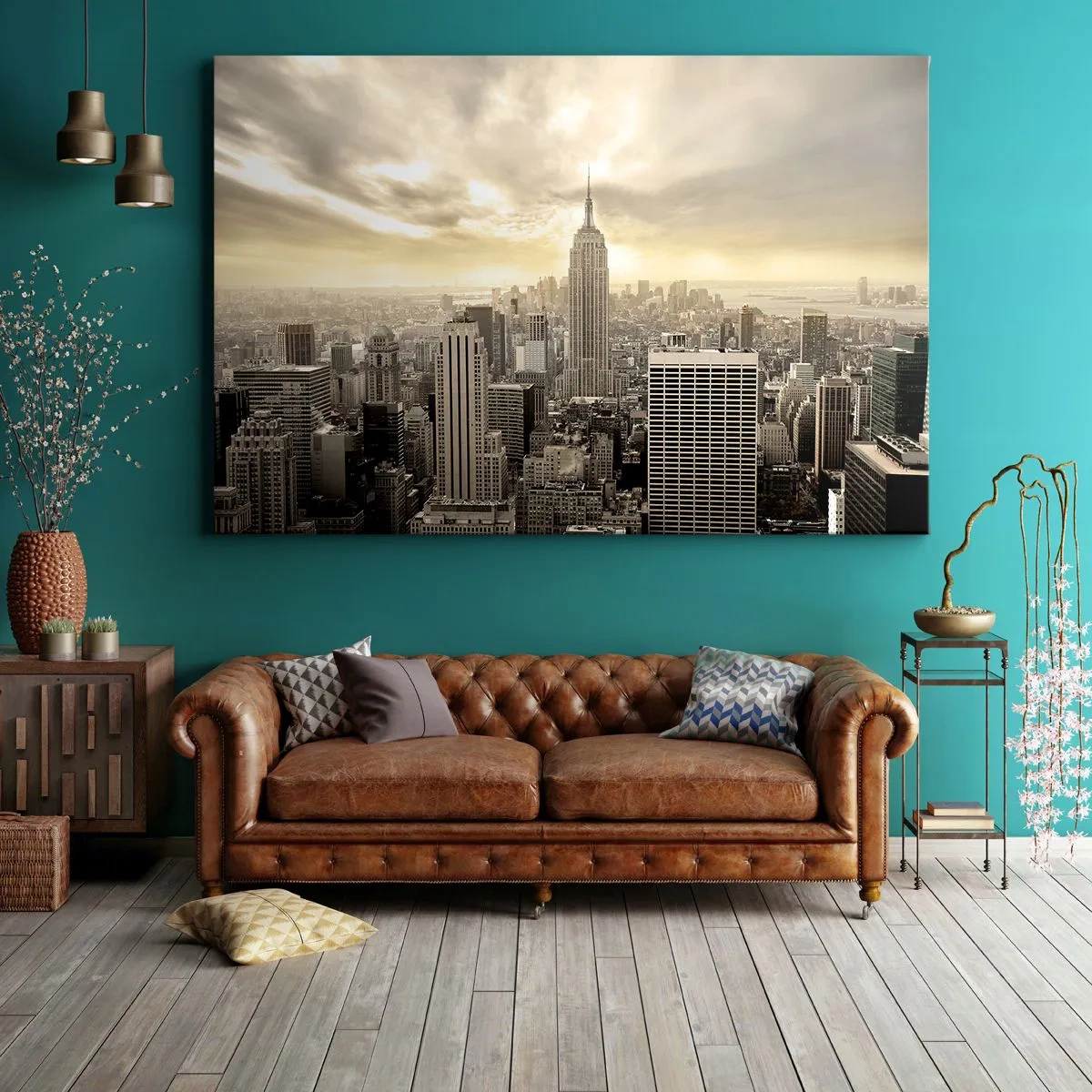 Canvastavla - Bild på duk - New York i grånyanser - 120x80 cm