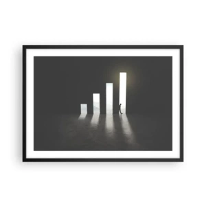 Affisch i svart ram - Framgång - ett intryck - 70x50 cm