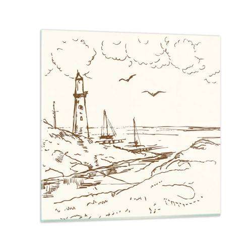 Glastavla - Bild på glas - Sommarminnets kontur - 30x30 cm