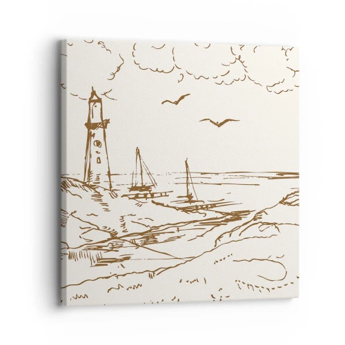 Canvastavla - Bild på duk - Sommarminnets kontur - 30x30 cm