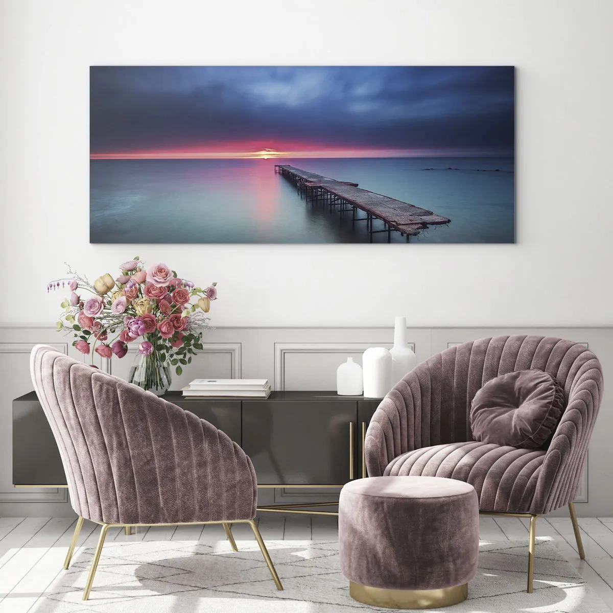 Glastavla - Bild på glas - Mellan himlen och jorden - 120x50 cm