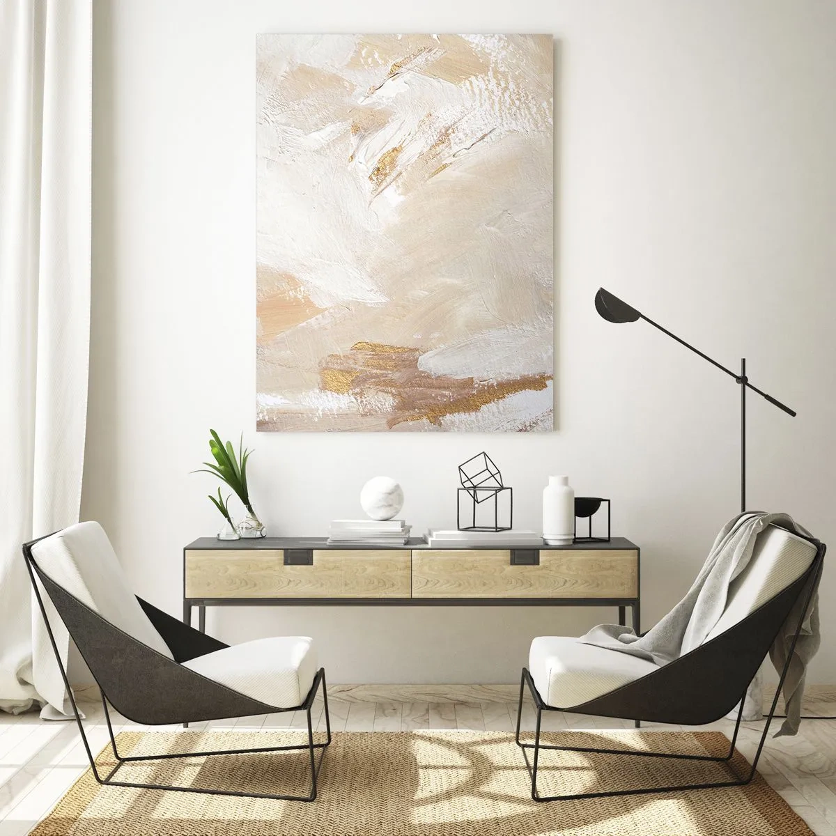 Glastavla - Bild på glas - Pastellfärgad komposition - 50x70 cm
