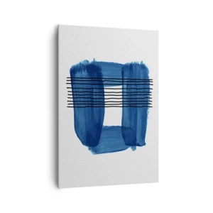 Canvastavla - Bild på duk - Svart-blå komposition - 70x100 cm