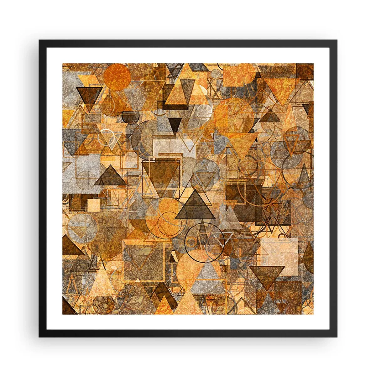 Affisch i svart ram - Värld infattad i form - 60x60 cm