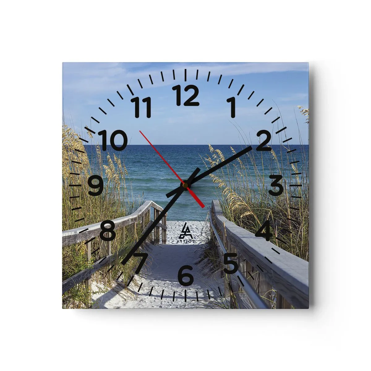 Väggklocka - Klocka på glas - I solen, i vinden - 40x40 cm