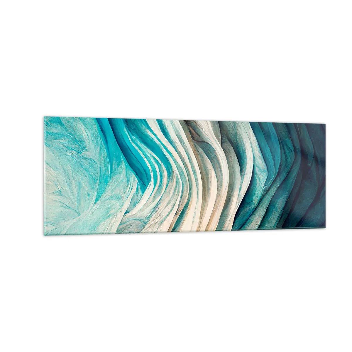Glastavla - Bild på glas - Blå omättlighet - 140x50 cm