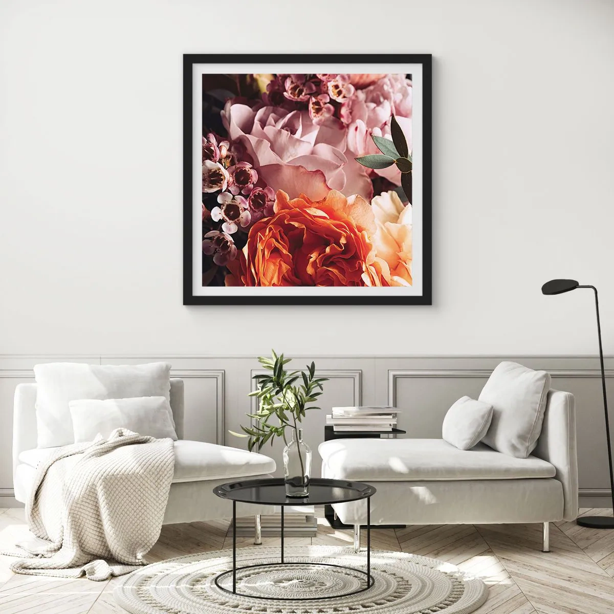 Affisch i svart ram - Omgärdade av skönhet - 60x60 cm