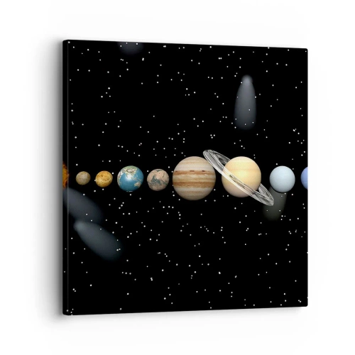 Canvastavla - Bild på duk - Och planeterna blir galna... - 30x30 cm