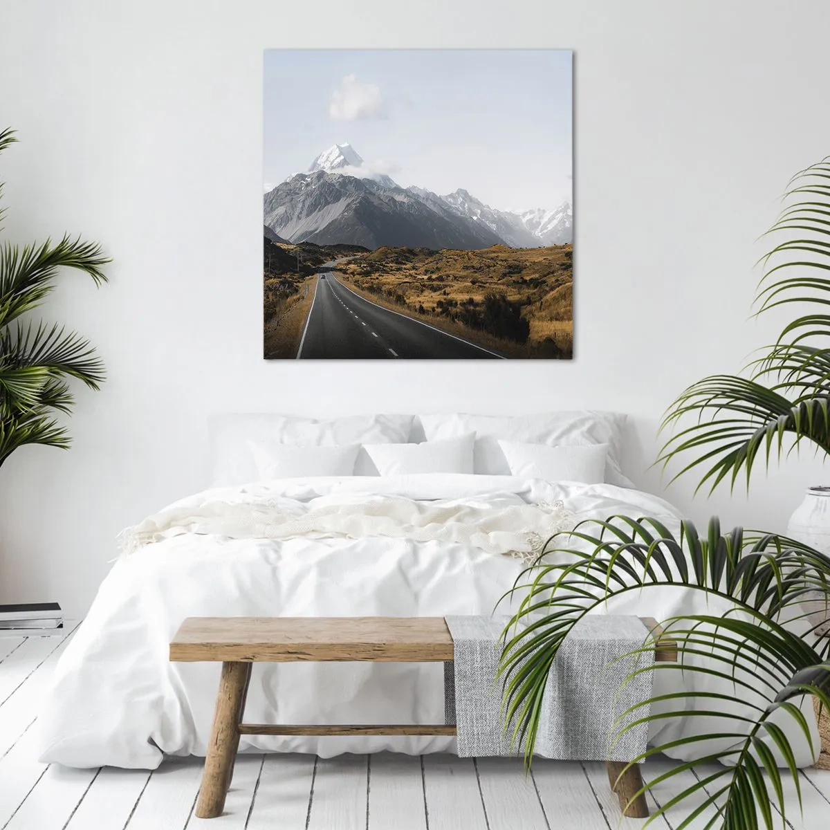 Canvastavla - Bild på duk - Väg till fjällens hjärta - 60x60 cm