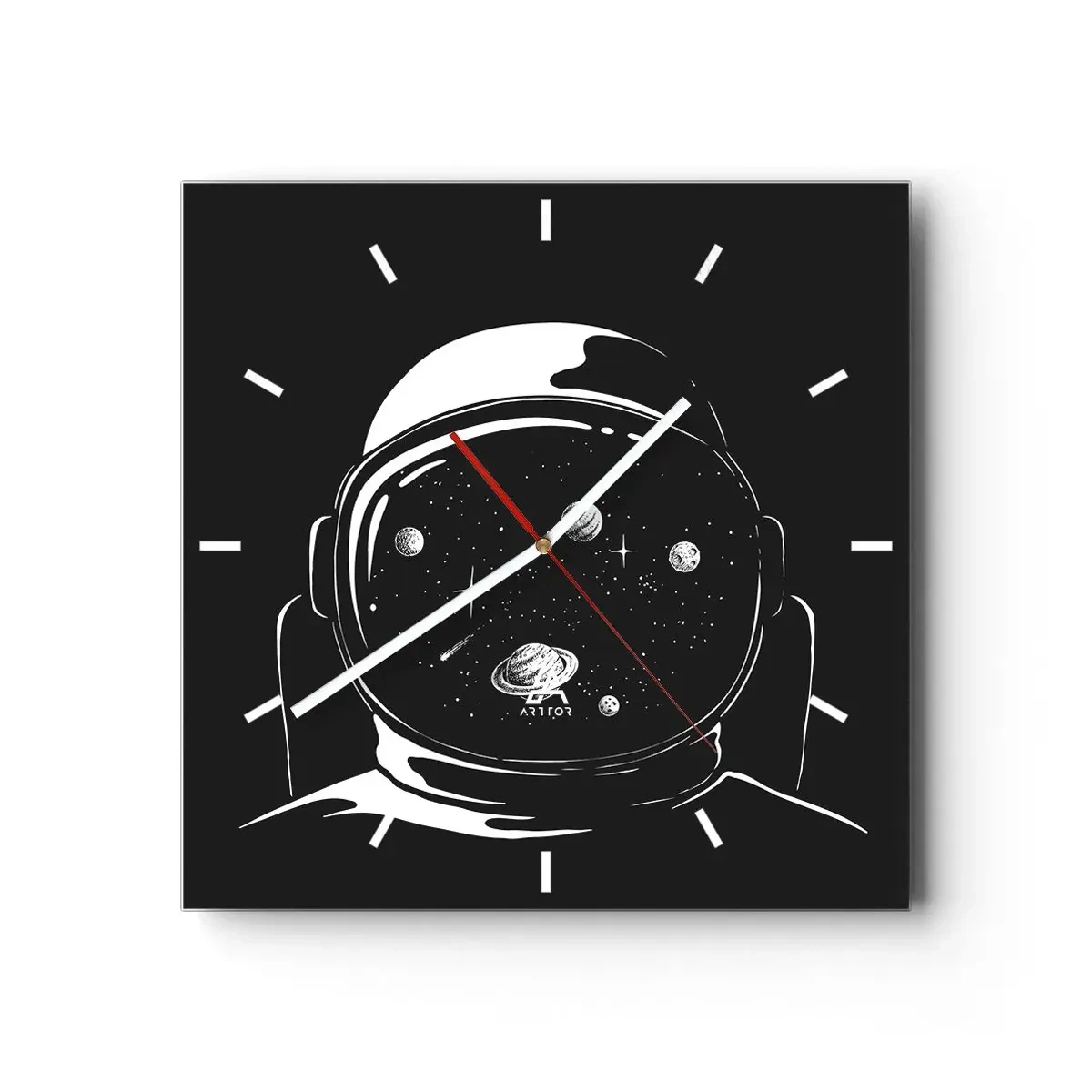 Väggklocka - Klocka på glas - Fin utsikt - 30x30 cm