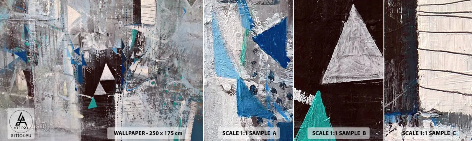 Fototapet Prov Standard Eco - Trianglarnas överordnade ordning - Abstraktion, Bit, Modernt mönster - 100x30 cm
