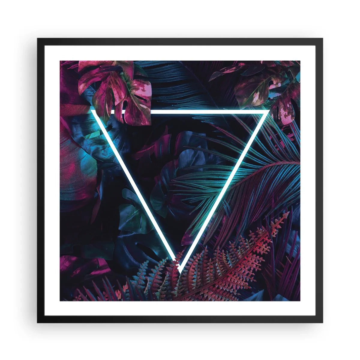 Affisch i svart ram - Trädgård i retrostil - 60x60 cm
