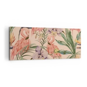 Canvastavla - Bild på duk - Rosa balett i blommor - 120x50 cm