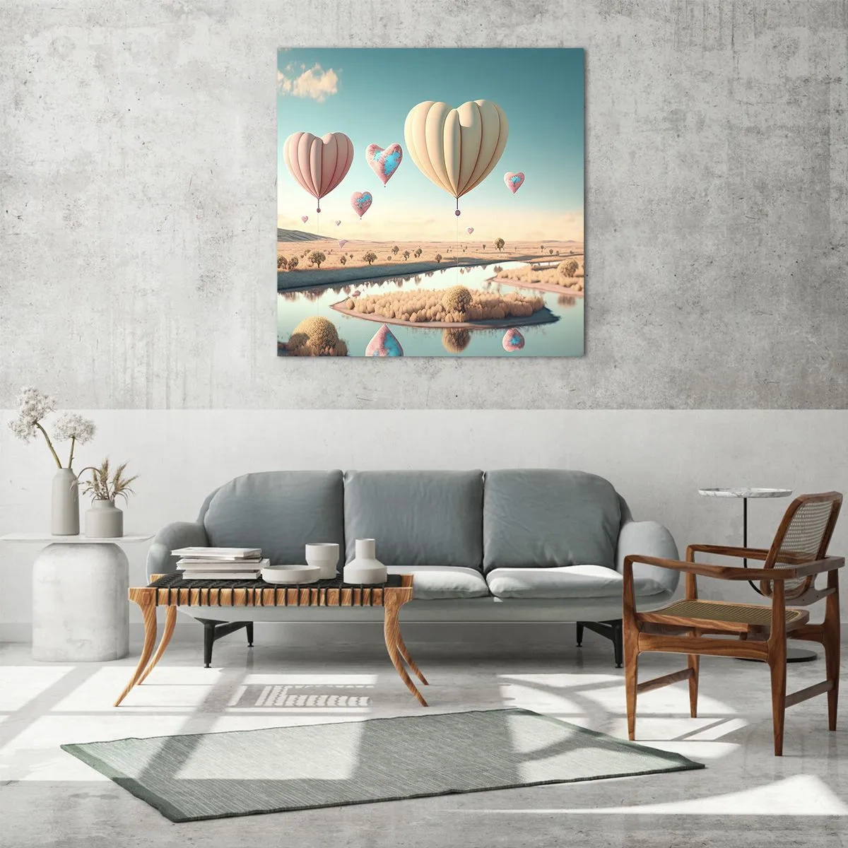 Glastavla - Bild på glas - Kärleken låter dig sväva - 40x40 cm