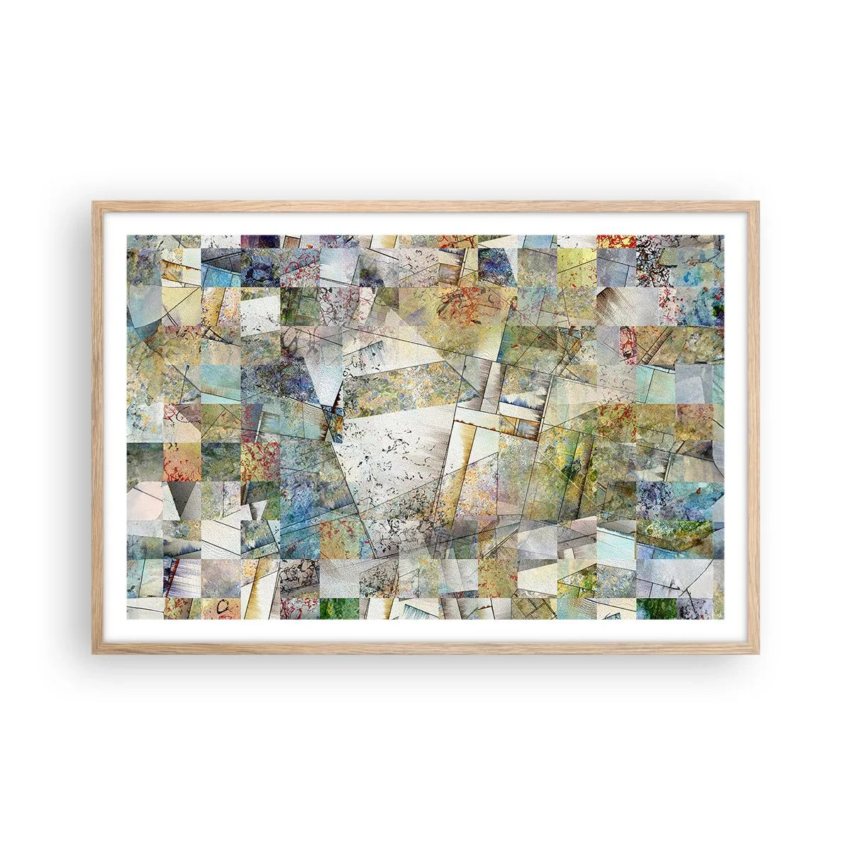 Affisch i ram av ljusek - Geometrisk omblandning - 91x61 cm