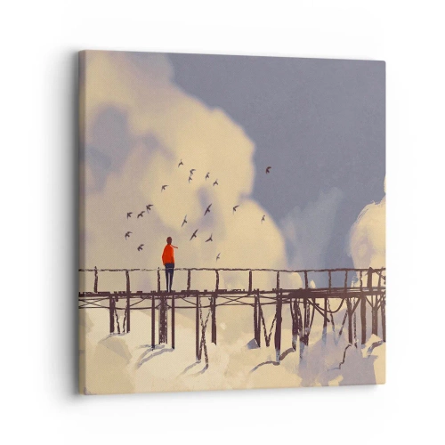 Canvastavla - Bild på duk - Blå saknad - 30x30 cm