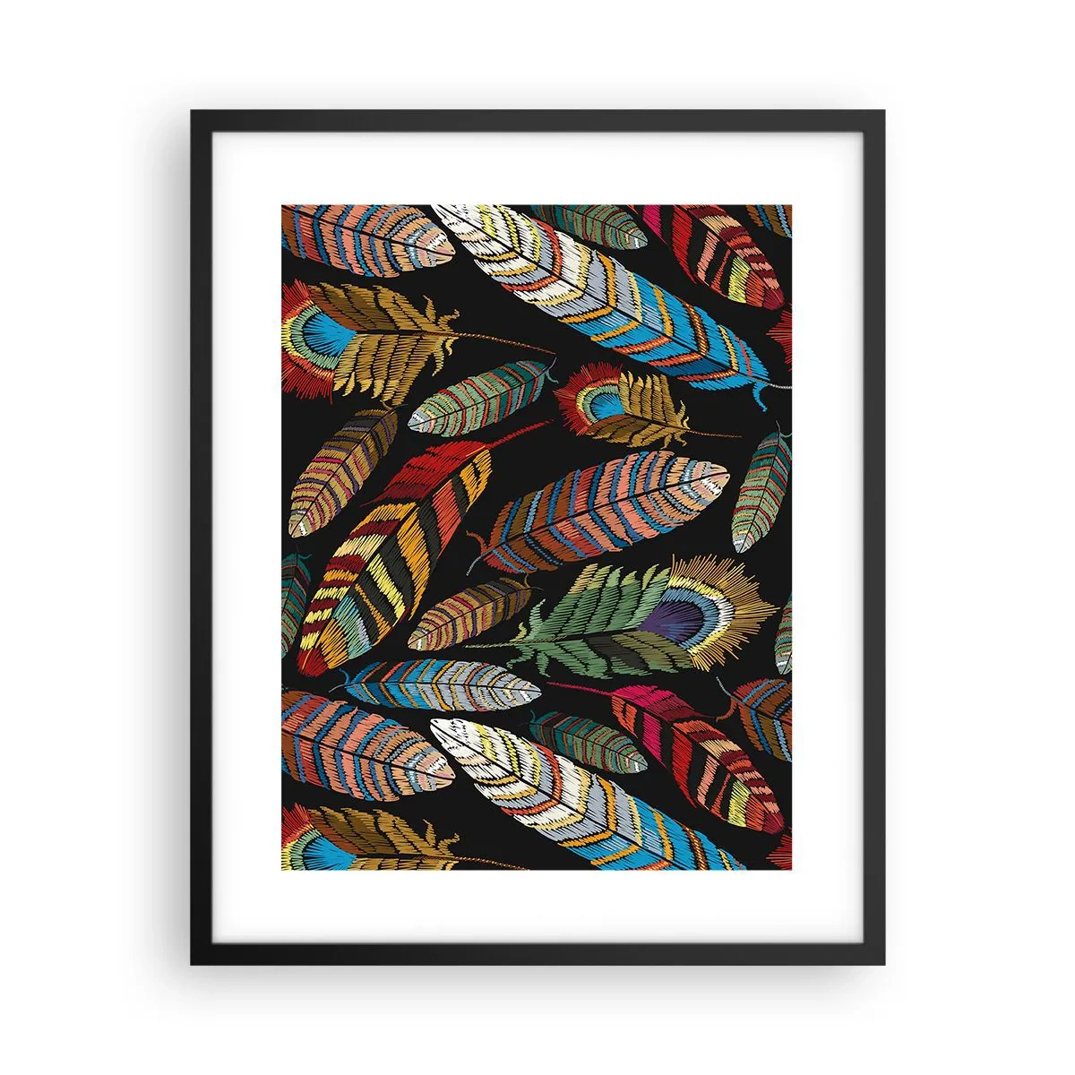 Affisch i svart ram - Fågelkarneval - 40x50 cm